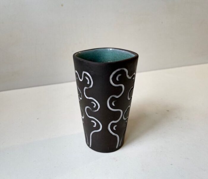 danish glazed ceramic vase by helge osterberg 1960s 2