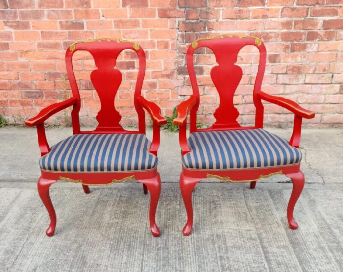 danish lacquer and gilt baroque armchairs from kastellet copenhagen 19th century set of 2 0759