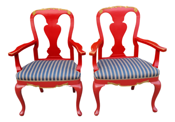 danish lacquer and gilt baroque armchairs from kastellet copenhagen 19th century set of 2 6120