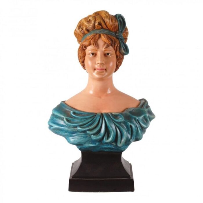 danish painted bust of a woman ceramic 1930s 1