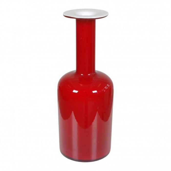 dark red glass vase from otto brauer holmegaard 1