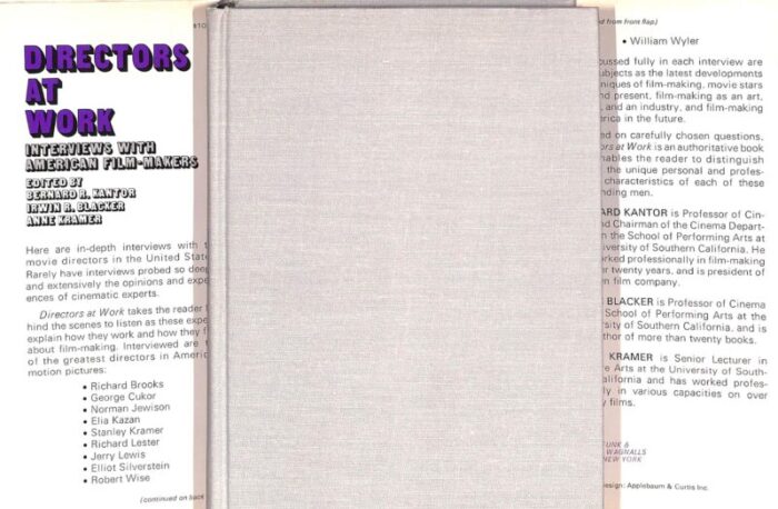 directors at work interviews with american film makers 1970 kantor bernard r blacker irwin r and kramer anne edited by 6997