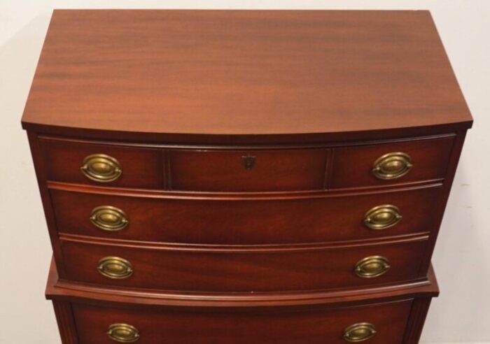 dixie furniture solid mahogany traditional duncan phyfe style 36 chest on chest 0297