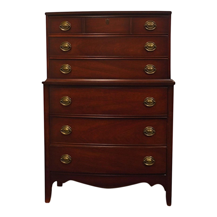 dixie furniture solid mahogany traditional duncan phyfe style 36 chest on chest 9652