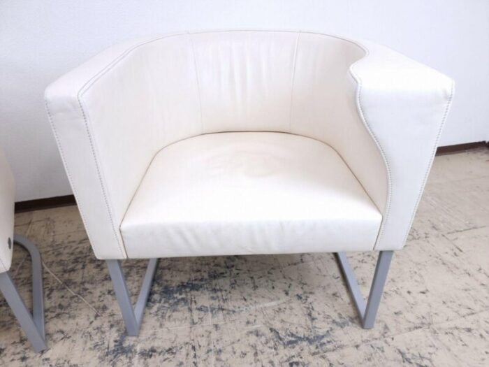 ds 207 leather armchair in cream white from de sede 6641