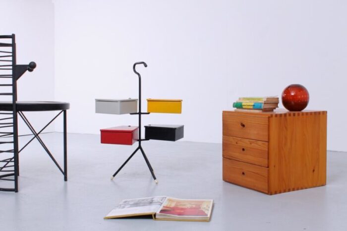 dutch storage stand attributed to j teders for metalux 1950s 10