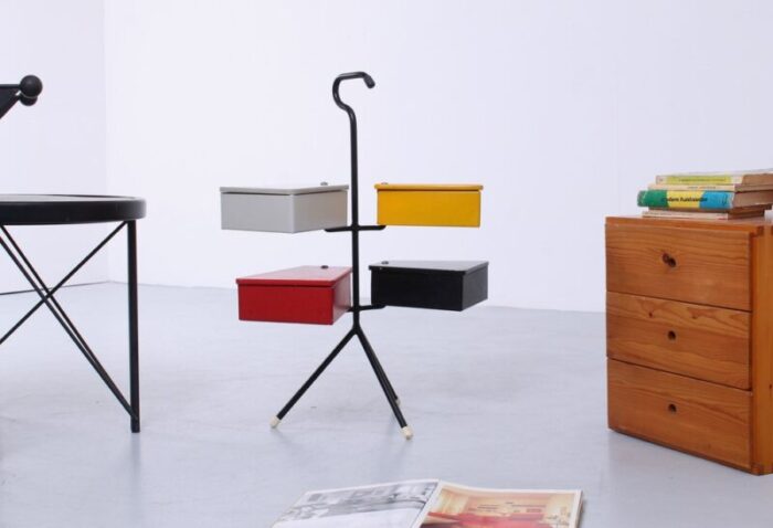 dutch storage stand attributed to j teders for metalux 1950s 7