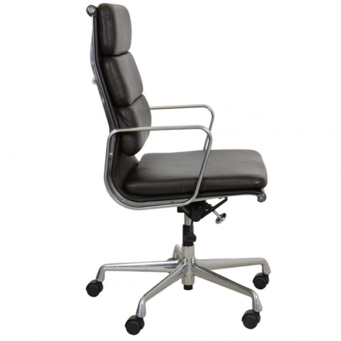 ea 219 desk chair in dark brown leather by charles eames 4805