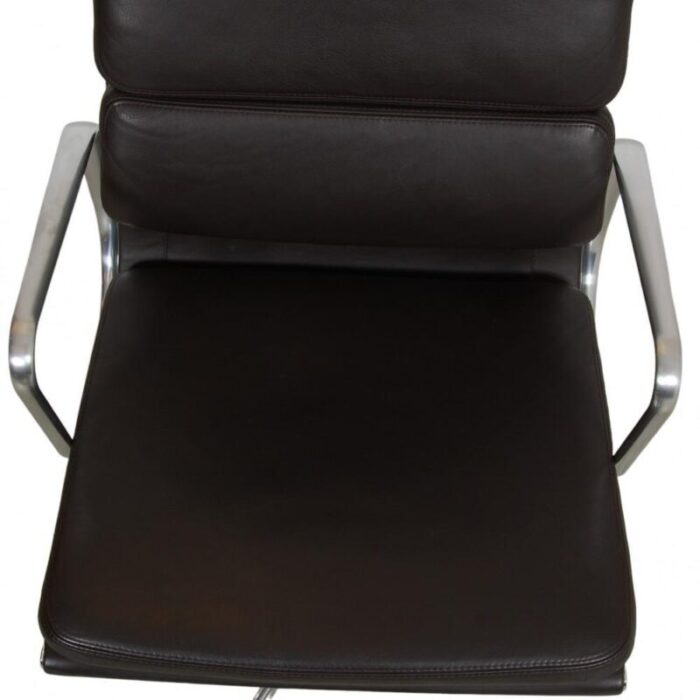 ea 219 desk chair in dark brown leather by charles eames 8156