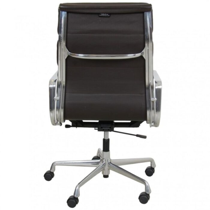 ea 219 desk chair in dark brown leather by charles eames 8956