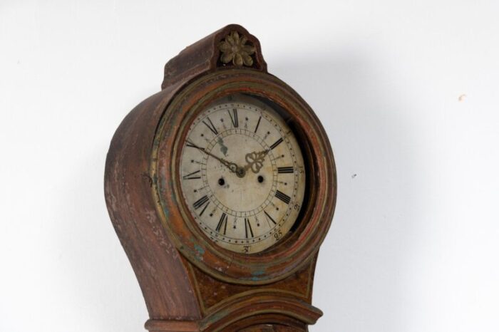 early 19th century swedish faux paint long case clock 11