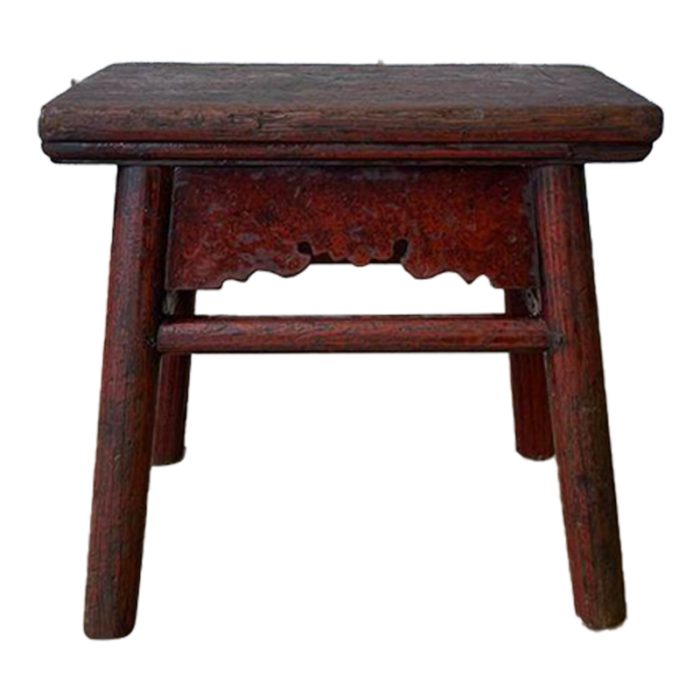 early 20th century antique chinoiserie style wooden footstool 2194