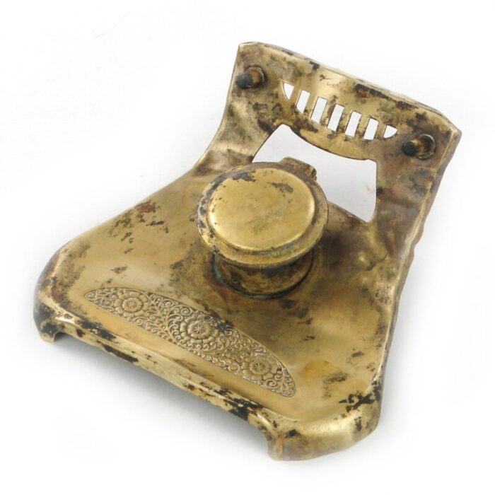 early 20th century austro hungarian brass inkwell 1