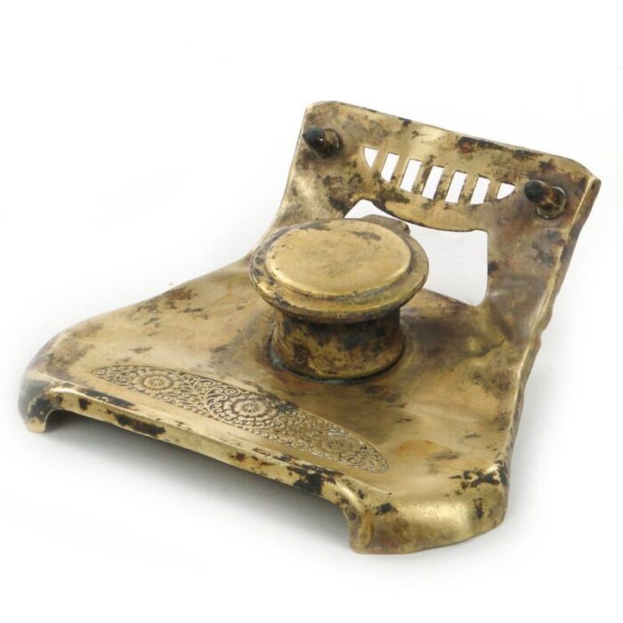 early 20th century austro hungarian brass inkwell 7