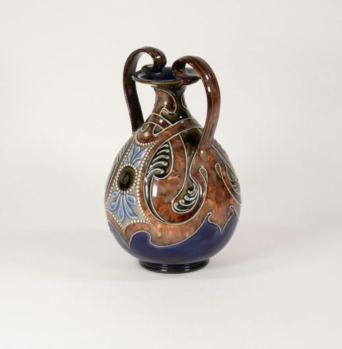 early 20th century english royal doulton arts and crafts lambeth stoneware amphora vase by frank a butler 2814