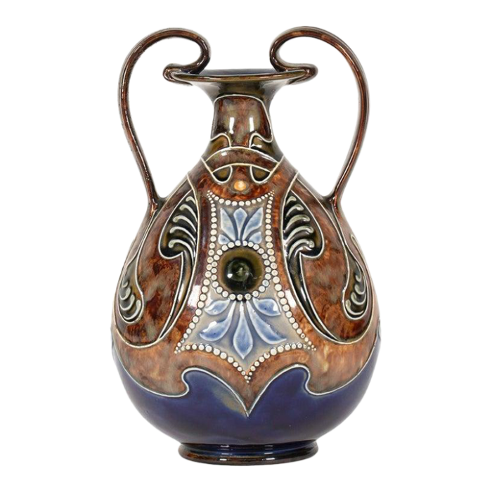 early 20th century english royal doulton arts and crafts lambeth stoneware amphora vase by frank a butler 6230