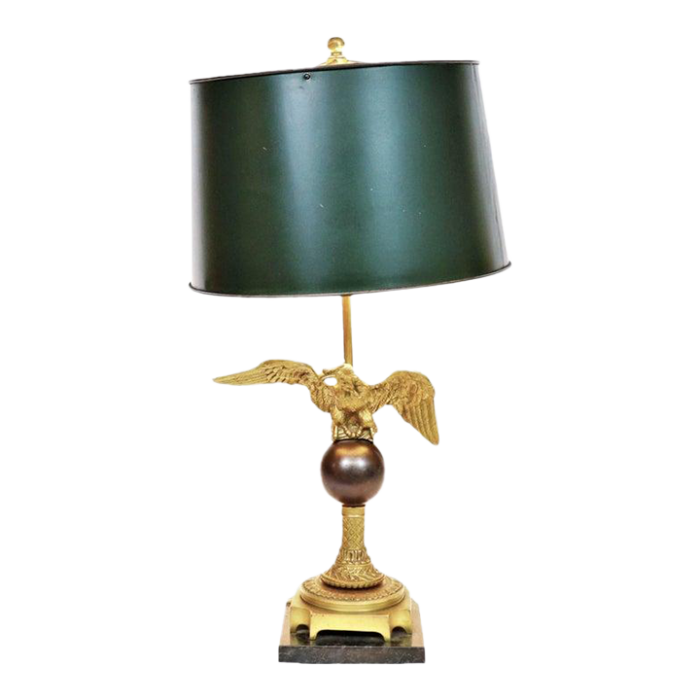 early 20th century french napoleon iii empire style table lamp on black marble base 4250