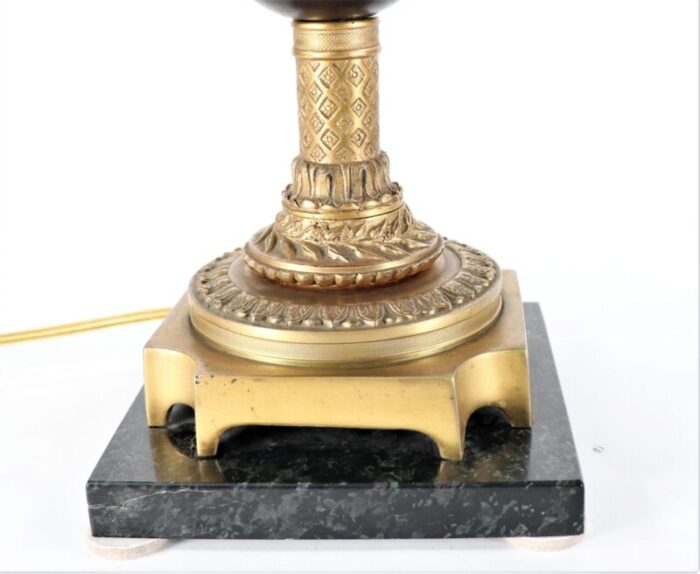 early 20th century french napoleon iii empire style table lamp on black marble base 6939