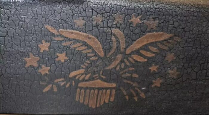 early 20th century hitchcock style windsor bench black crackle finish american eagle stencil 4585