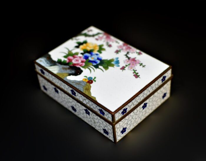 early 20th century japanese cloisonne inaba signed box meiji period 0023