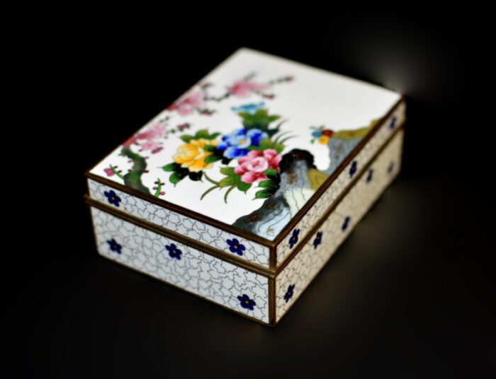 early 20th century japanese cloisonne inaba signed box meiji period 0765