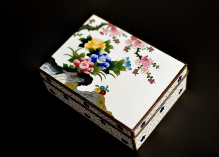 early 20th century japanese cloisonne inaba signed box meiji period 3411