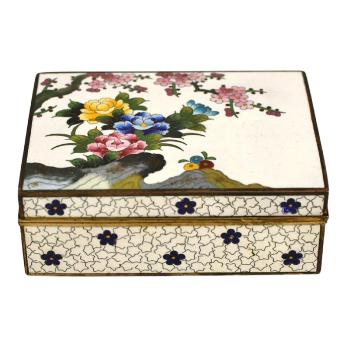 early 20th century japanese cloisonne inaba signed box meiji period 3611