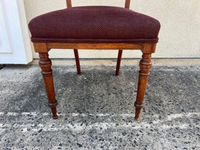 early 20th century pair of antique english edwardian style marquetry inlaid side chairs 5140