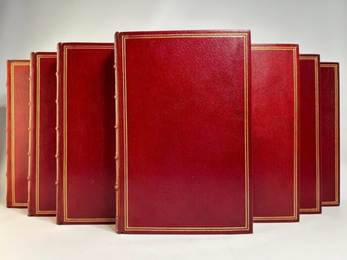 early 20th century red morocco volume set letters of madame de sevigne 7 books 0933