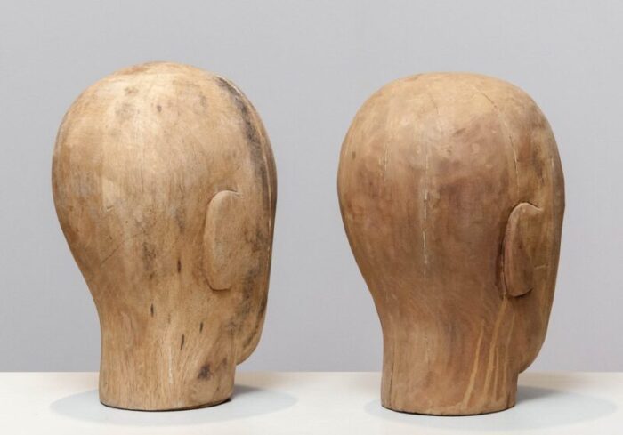 early 20th century scandinavian faded milliners heads 1900s set of 2 4