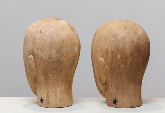 early 20th century scandinavian faded milliners heads 1900s set of 2 5