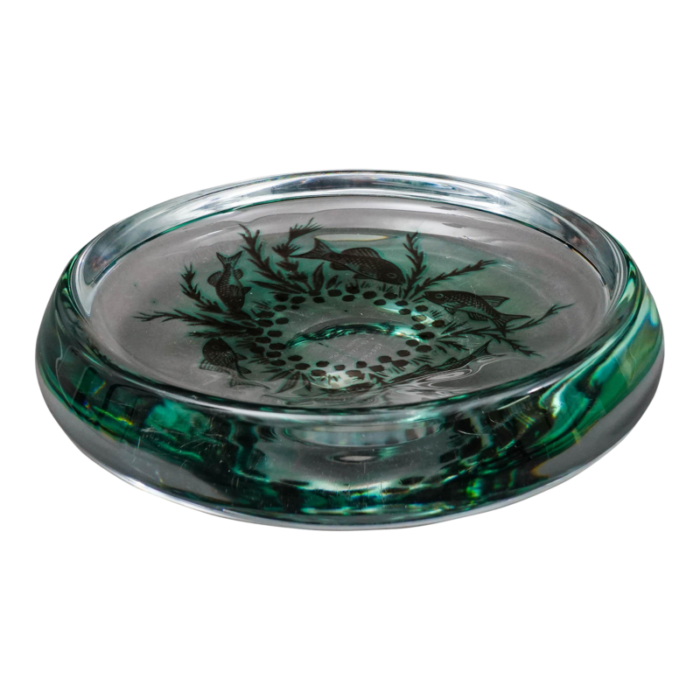 edward hald orrefors 1954 graal fish art glass bowl sweden 1883 1980 4172