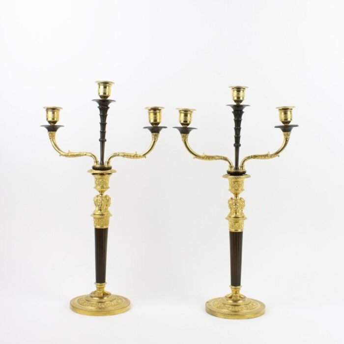 empire candleholders with caryatids a la grecque 19th century set of 2 5