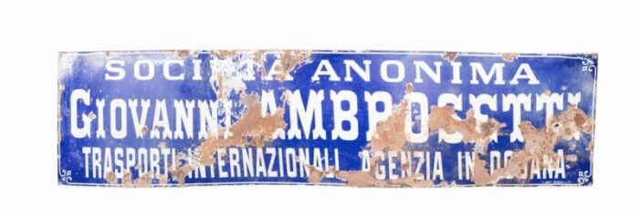 enameled international transport sign 1950s 1