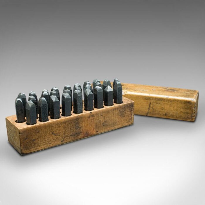 english steel engineers letter punch blocks 1890s set of 2 2