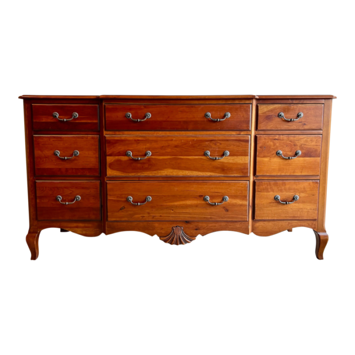 ethan allen french country or provincial solid cherry triple dresser from maison collection 0947