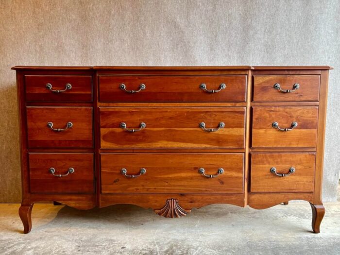 ethan allen french country or provincial solid cherry triple dresser from maison collection 6708