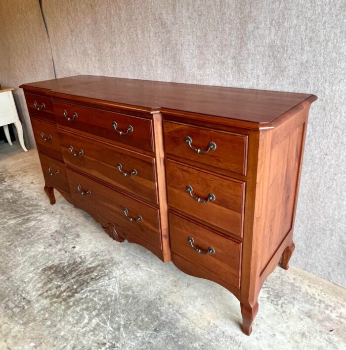 ethan allen french country or provincial solid cherry triple dresser from maison collection 9066