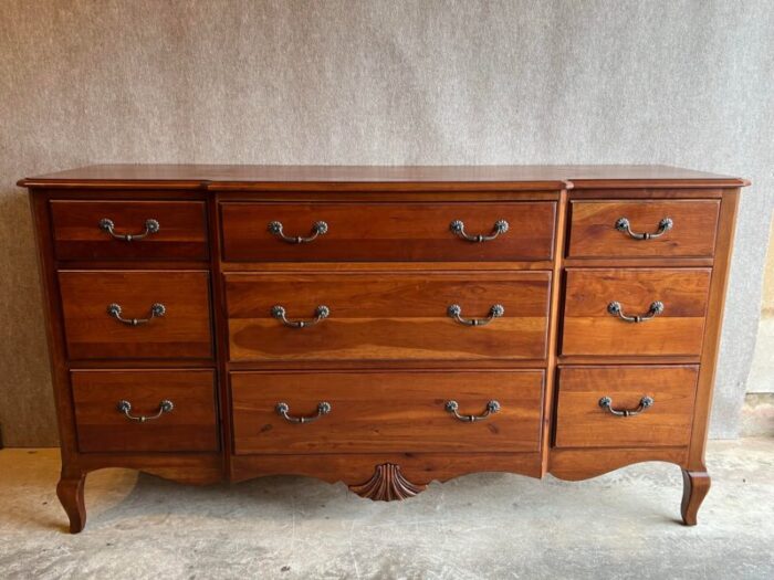 ethan allen french country or provincial solid cherry triple dresser from maison collection 9347