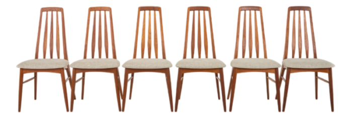 eva dining chairs by niels koefoed for koefoeds hornslet 1960s set of 6 3612