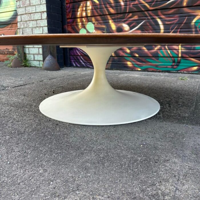 extra large tulip table with 54 round walnut top by eero saarinen for knoll 1875