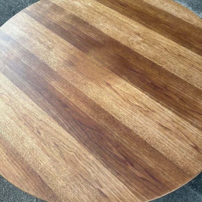 extra large tulip table with 54 round walnut top by eero saarinen for knoll 7563