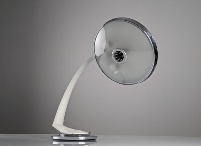 fase boomerang 2000 lamp in white and chrome 1960s 4614