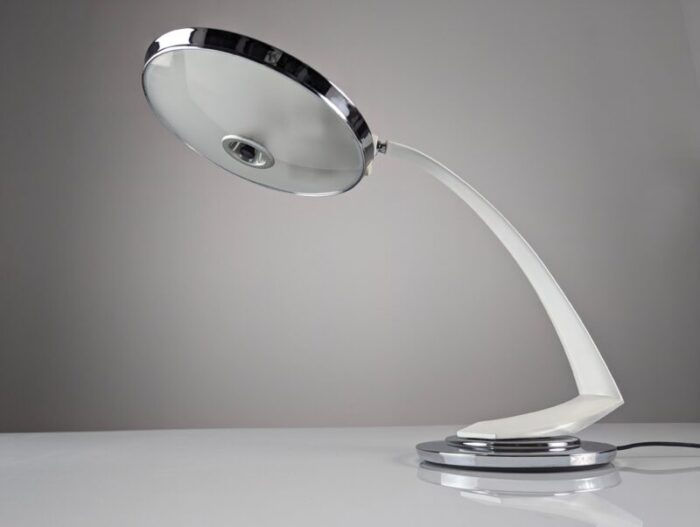 fase boomerang 2000 lamp in white and chrome 1960s 6686