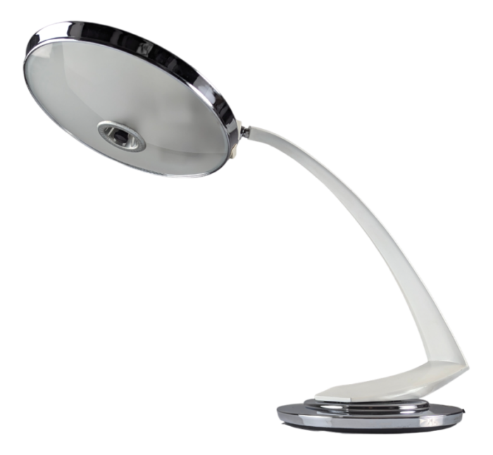 fase boomerang 2000 lamp in white and chrome 1960s 8394