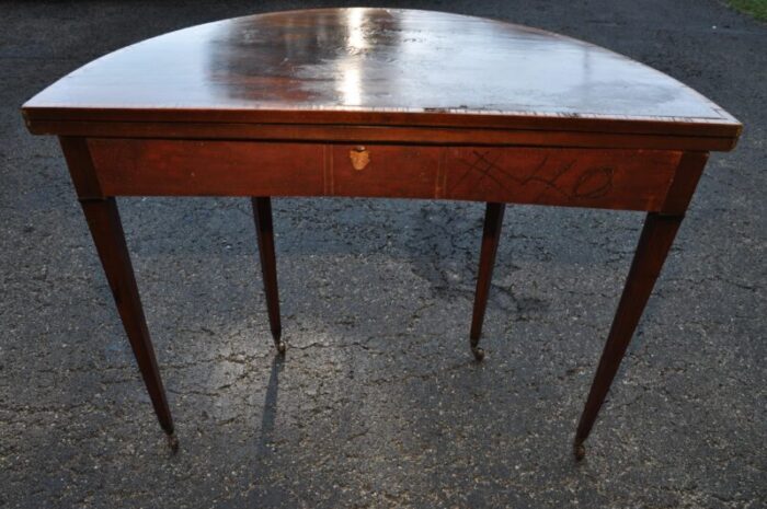 federal mahogany demilune flip top game table 6563