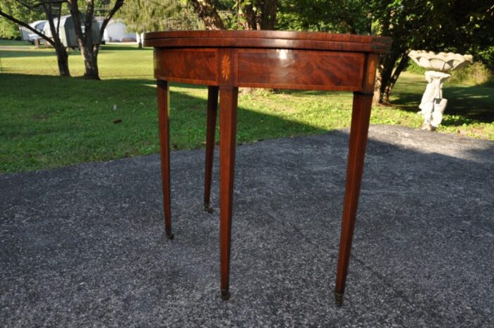 federal mahogany demilune flip top game table 6772