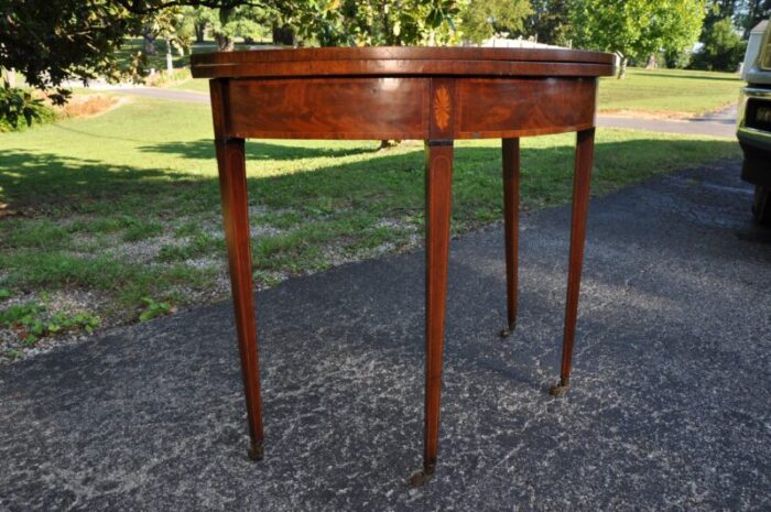 federal mahogany demilune flip top game table 6907