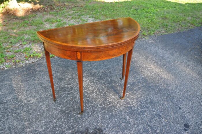 federal mahogany demilune flip top game table 7703