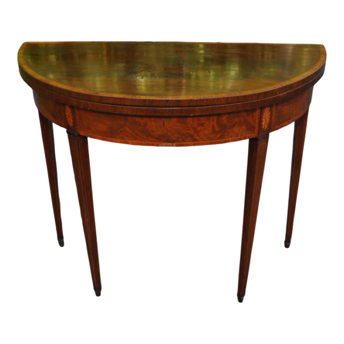 federal mahogany demilune flip top game table 8039